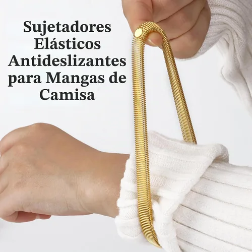 Vista 2 de Coolrunner 6 piezas antideslizantes elásticos para camisas de manga de brazaletes metálicos para ligas elásticas de banda