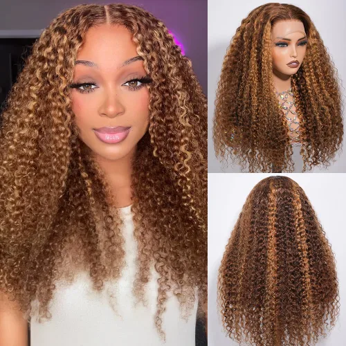 Vista 9 de CYNOSURE Pelucas de encaje frontal 13x4 de cabello humano prearrancado, densidad del 180%, brasileña rizada con encaje frontal, peluca con cabello