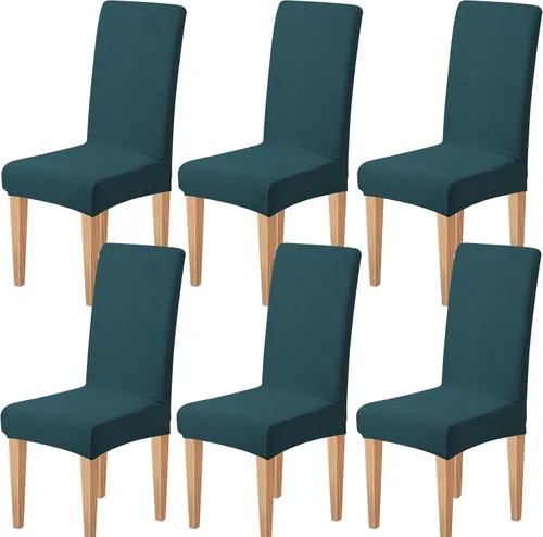 Vista 28 de Dioxide Fundas de Silla de Alto Estirar para Sillas de Comedor, Juego de Fundas de Silla de Comedor Lavables de 4, Fundas de Asiento de Silla