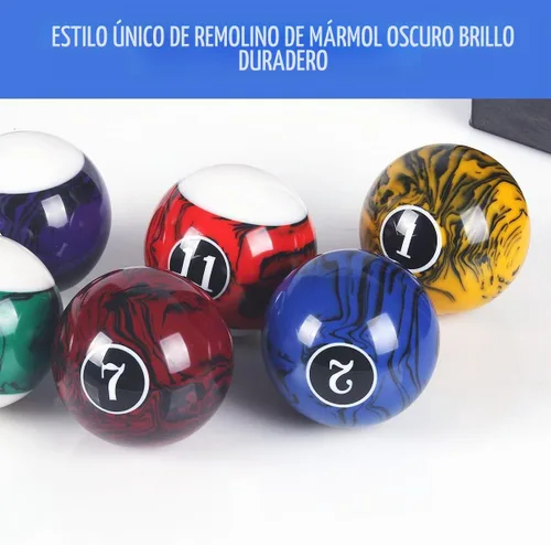 Vista 3 de Juego de bolas de billar para mesa de billar, diseño de mármol, remolino y estilo clásico, juego de 16 bolas