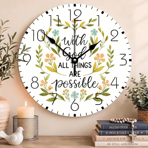 Vista 156 de Reloj con versículo bíblico con citas de Jesús, relojes de 0929Regalos Cristianos (2)