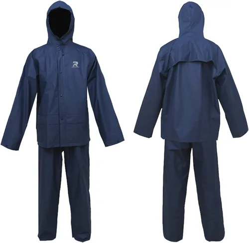 Vista 5 de Traje de lluvia para hombres y mujeres, impermeable, ultra ligero, equipo de lluvia con pantalones Reusalbe portátil
