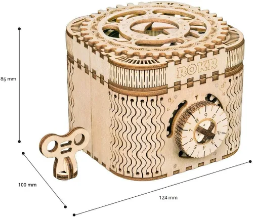 Vista 8 de ROKR Caja de tesoros con rompecabezas mecánicos de madera 3D Modelo de rompecabezas DIY Proyectos de rompecabezas mentales para adultos Edad 14+