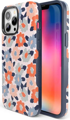 Vista 2 de Casely Funda para iPhone 13 Pro Campo de flores Floral pastel Diseño protector audaz Compatible con MagSafe