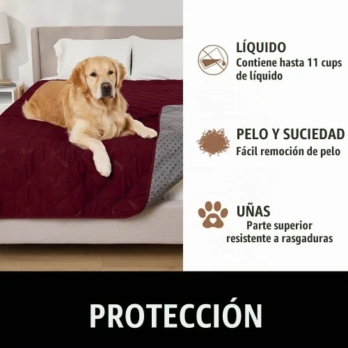 Vista 5 de GORILLA GRIP® Manta impermeable para perro, funda de sofá para perros, 30 x Borgoña