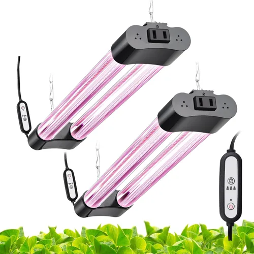 Vista 14 de Hlite Paquete de 2 luces LED de cultivo de 16 pulgadas, luces de cultivo enlazables para plantas de interior, luces de plantas de espectro completo