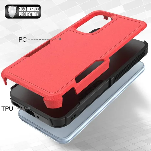Vista 88 de Jeylly Compatible con Samsung Galaxy A22 5G Funda, Funda Samsung A22 5G con 2pcs protectores de pantalla de vidrio templado