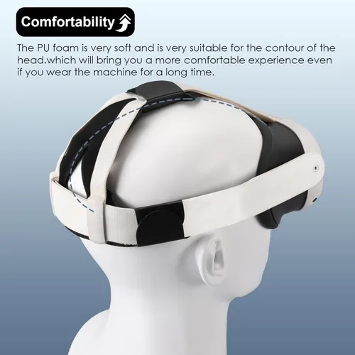 Vista 4 de CBDYWVR Head Strap Pad for Oculus Quest 3 Headset,PU Headband Replacement for Enhanced Support,Comfort VR Accessories (Black)