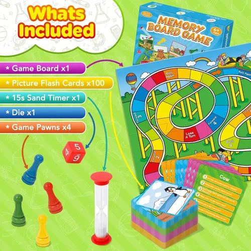 Vista 6 de Juegos de mesa de memoria para niños, juegos de mesa educativos de aprendizaje, juego de memoria para niños y niñas a partir de 6 años, divertido