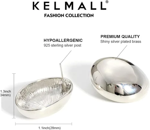 Vista 7 de KELMALL Aretes de aro gruesos de oro para mujer, aros abiertos gruesos de gran tamaño, ligeros, poste de plata de ley 925