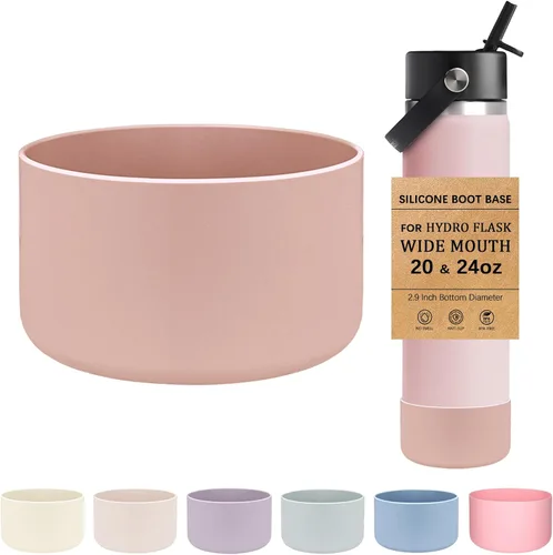 Vista 32 de HEYSKAY Funda Protectora de Silicona para Botellas de Agua Hydro Flask de Boca Ancha de 12oz 16oz 18oz 21oz 24oz Protector de Fondo y Otras Botellas