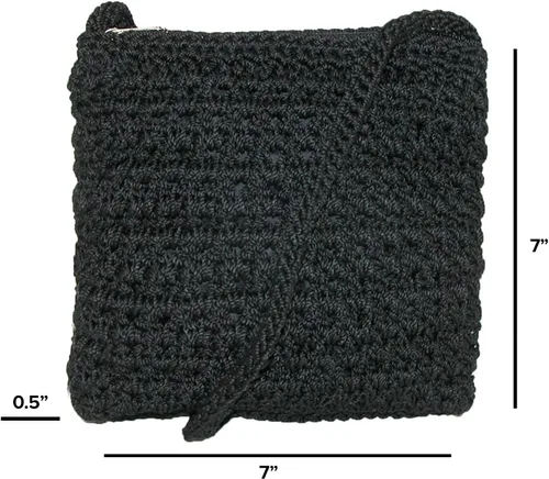 Vista 3 de CTM Bolso bandolera de ganchillo para mujer
