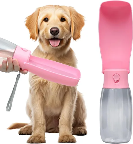 Vista 15 de Botella de agua para perros, cuenco de agua de viaje para cachorros, dispensador de agua portátil a prueba de fugas para cachorros, botella de agua