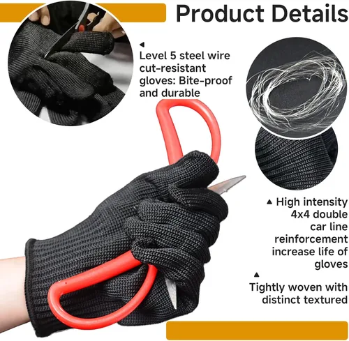 Vista 8 de QBLEEV 1 Pair Bird Handling Anti-Bite Gloves, Small Animal Bite Proof Gloves for Training
