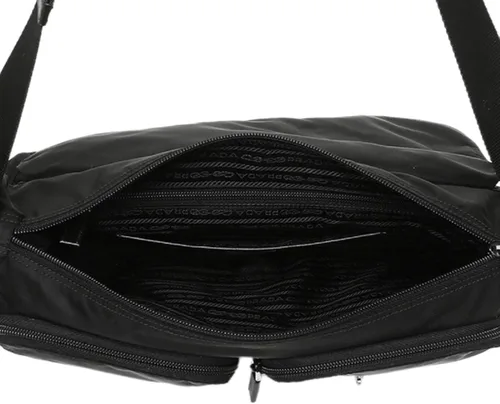 Vista 6 de Prada 1BD738 - Bolso bandolera unisex de nailon, color negro