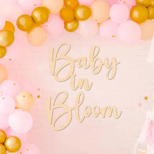 Vista 8 de Baby in Bloom - Decoraciones de madera para baby shower, letrero de madera para decoración de pared de bricolaje, telón de fondo de revelación
