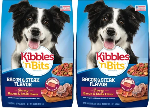 Vista 10 de Kibbles 'n Bits Alimento seco para perros, sabroso sabor a tocino y bistec para perros adultos, bolsa de 3.5 libras Nutrición completa