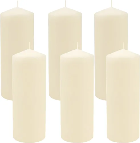 Vista 17 de Stonebriar Paquete de 3 Velas Pilares Altas de 3 x 3 Pulgadas de Cera de Marfil Sin Perfume con 18 Horas de Combustión