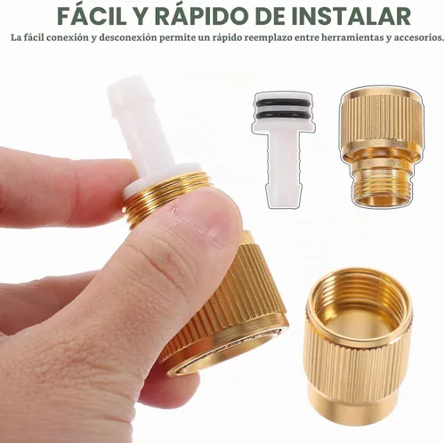 Vista 4 de Yardwe Conector de manguera de agua de junta rápida chapada en aleación de aluminio de 2.37 x 1.14 pulgadas, accesorios de conexión rápida