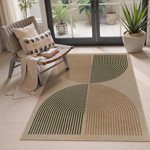Vista 68 de Lahome Tapetes geométricos para puerta de interior para entrada, alfombra antideslizante lavable de 2 x 3 negro / neutro