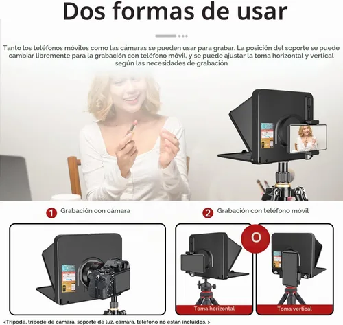 Vista 6 de LENSGO Teleprompter portátil para iPad Tablet Smartphone Cámara DSLR de 7.9 pulgadas, APP compatible con sistema iOS y Android para enseñanza