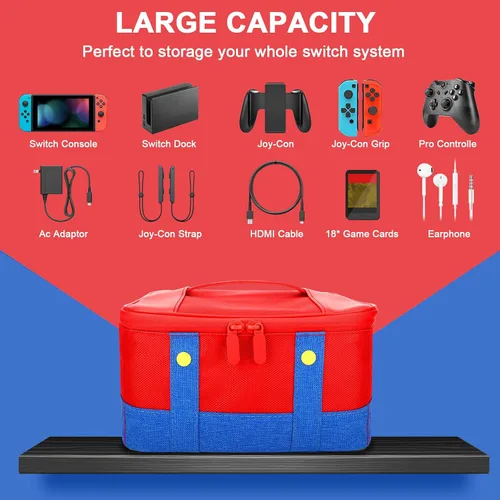 Vista 4 de Cute Switch Carry Case for Nintendo SwitchLiteOLED, Portable Soft Shell Waterproof Protective Storage Travel Carrying Case Messenger Bag Oxford for
