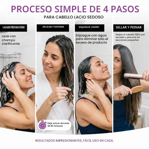 Vista 5 de Blowout - Tratamiento capilar con queratina brasileña, fórmula probada de 4.1 fl oz, alisado, reparación, sin formaldehído, sin formol, probado