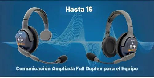 Vista 2 de Eartec Ultralite PRO16 - Sistema de auriculares de intercomunicación inalámbricos para 10 usuarios, largo alcance, 1/2 milla, dúplex completo manos