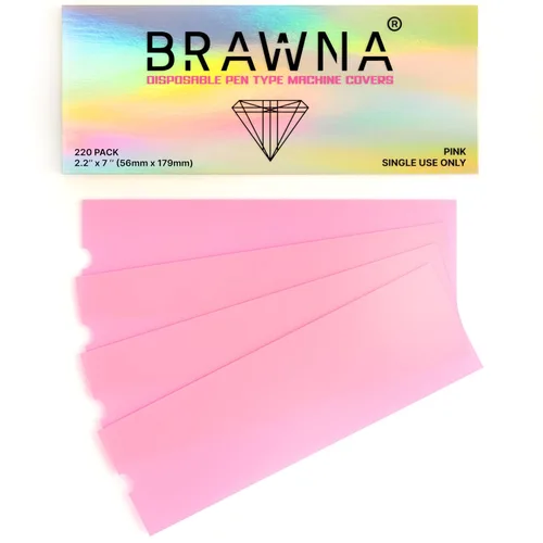 Vista 6 de BRAWNA Paquete de 200 cubiertas inalámbricas para máquinas de bolígrafos PMU - Suministros de PMU - Color - Transparente..