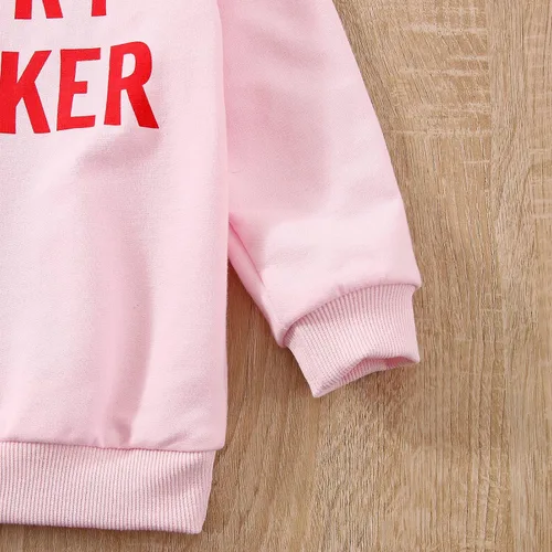 Vista 225 de Traje de San Valentín para bebé, niña, niño, traje de San Valentín, sudadera de manga larga con estampado de corazón