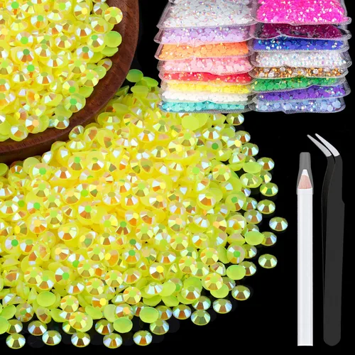 Vista 78 de 5000 piezas de 2mm de strass de resina a granel, strass de gel negros con parte posterior plana y redonda para embellecer sin termoadhesión, gemas