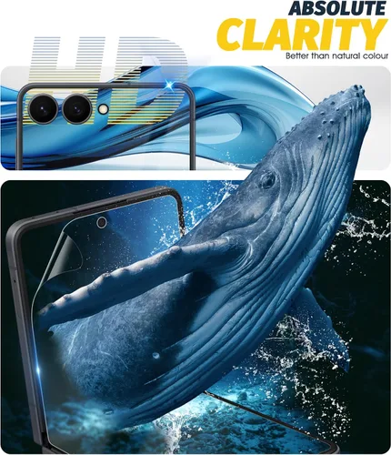 Vista 3 de Orzero (3 juegos de 12 paquetes de protectores de pantalla compatibles con Samsung Galaxy Z Flip 8/Flip 7, protector de pantalla con TPU suave