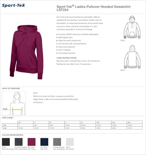 Vista 7 de Sport-Tek - Sudadera con capucha para mujer. LST254