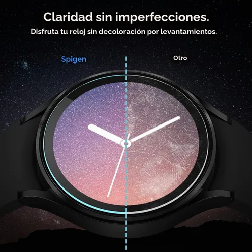 Vista 7 de Spigen Protector de pantalla de vidrio templado [GlasTR EZ FIT] diseñado para Galaxy Watch FE / 5/4 (1.575 in) - Paquete de 2