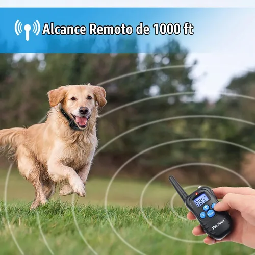 Vista 2 de Petrainer - Collar de perro 100% impermeable con control remoto para entrenamiento con pitido / Vibración / golpe eléctrico, collar electrónico