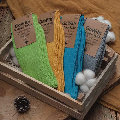 Vista 6 de GoWith 4-5 pares de calcetines unisex naturales 97% algodón, cómodos, cómodos, transpirables, sin costuras, calcetines casuales para hombres