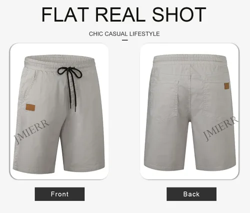 Vista 5 de JMIERR Men's Casual Shorts - Cotton Drawstring Summer Beach Stretch Twill Chino Golf Shorts