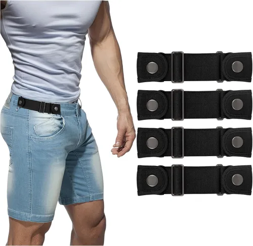 Vista 6 de BELTROAD Cinturones sin hebilla para hombres y mujeres, cinturón lateral sin hebilla, cinturón elástico ajustable invisible sin hebilla