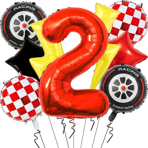 Vista 14 de 6 globos de carreras para decoración de fiesta de cumpleaños, globos de semáforo de 32 pulgadas para suministros de fiesta de cumpleaños