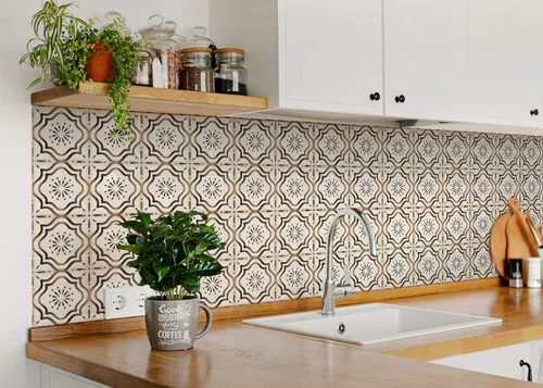 Vista 3 de Mi Alma Colección de calcomanías para azulejos de chimenea, juego de 24 unidades, calcomanías para azulejos en muro para baño, cocina