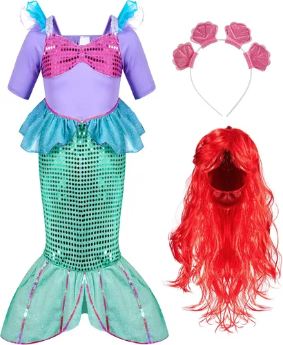 Vista 8 de Spooktacular Creations Girls Mermaid Costume Kids Mermaid Princess Costume for Halloween Dress Up