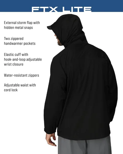 Vista 3 de FROGG TOGGS Chaqueta impermeable FTX Lite para hombre, 3 capas, impermeable, transpirable, elástica y cómoda