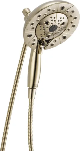 Vista 15 de Cabezal de ducha dual In2ition de 5 pulverizaciones Delta Faucet con rociador de mano, cabezal de ducha cromado H2Okinetic con manguera, cabezales