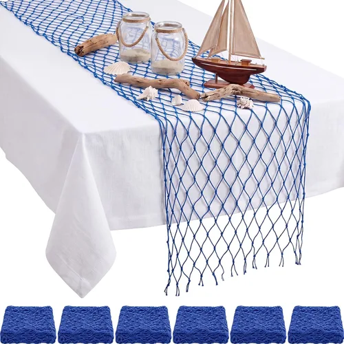 Vista 12 de SATINIOR 6 piezas de red de pesca de 12 x 108 pulgadas, decoración de Natural