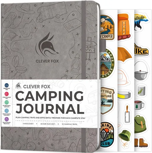 Vista 17 de Clever Fox CF Camping Journal (Amber Yellow, Pocket (3.7'' x 5.6''))