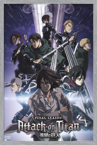 Vista 16 de Trends International Attack on Titan: Season 4 - Póster de pared Key Visual 2, 22.37 x 34.00 pulgadas, versión enmarcada en negro Versión con marco