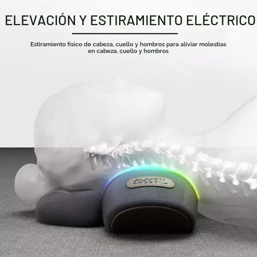 Vista 4 de Almohada cervical con almohada de masaje térmico para aliviar el dolor de cuello y hombros, modos ergonómicos de múltiples vibraciones, almohada