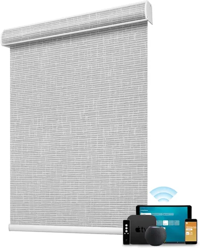 Vista 30 de SmartWings Persianas enrollables con cable duro PoE 100% opacas, muestra de tela