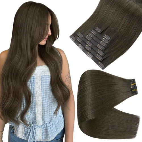Vista 27 de Full Shine Extensiones de cabello rubio con clip, 20 pulgadas, 8