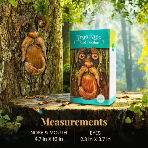Vista 6 de Cara de árbol, caras de árbol al aire libre, arte de árbol, decoraciones de árbol al aire libre, caras de árbol, decoración de tocón de árbol, cara